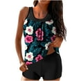 thumbnail image 1 of qucoqpe Womens Tankini Swimsuits Two Piece High-waisted Modest Bathing Suit Athletic Swimwear Sets with Shorts, 1 of 5