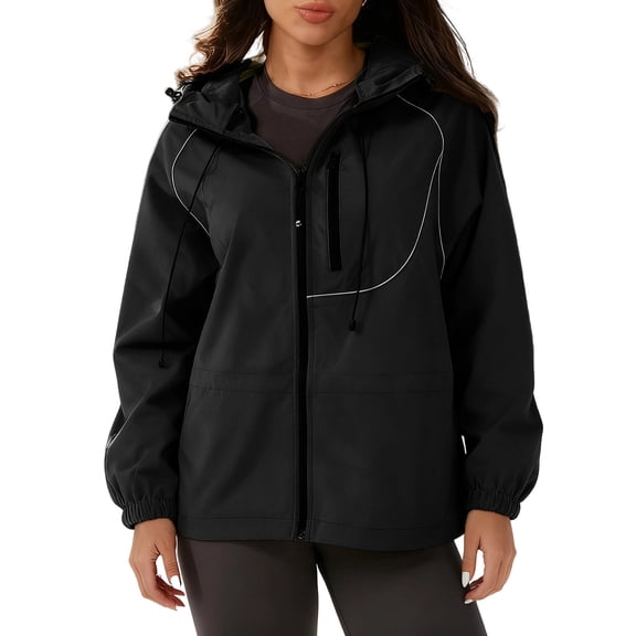 qucoqpe Womens Thermal Fleece-Lined Ski Jacket Windproof Waterproof Zip-Up Snow Hiking Coats Fall Winter Windbreaker Sports Hooded Softshell Jackets