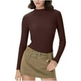 thumbnail image 1 of qucoqpe Womens Turtleneck Sweaters Ribbed knit Fitted Long Sleeve Shirts Fall Winter Lightweight Pullover Sweater Base Tops, 1 of 7