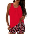 thumbnail image 1 of qucoqpe Womens Two Piece Bathing Suit Fashion Floral Print Tankini Swimsuits for Women Summer Vacation Beach Swimwear with Shorts, 1 of 6