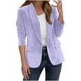 thumbnail image 1 of qucoqpe Womens Vintage Faux Suede Blazer Casual Notched Lapel Long Sleeve Work Office Jacket Trendy One Button Solid Coat Outerwear, 1 of 6