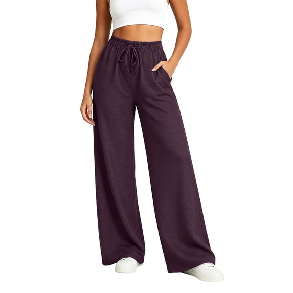 qucoqpe Womens Wide Leg Jeans Loose Fit High Waisted Drawstring Denim Pants with Pockets