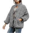 thumbnail image 1 of qucoqpe Womens Winter Oversized Quilted Coat Long Sleeve Full-Zip Warm Puffer Jacket Casual Padded Coats with Pockets, 1 of 8