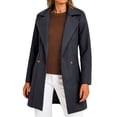 thumbnail image 1 of qucoqpe Womens Wool Trench Coat Trendy Notch Lapel Peacoat Overcoat Fall Winter Long Jackets, 1 of 5