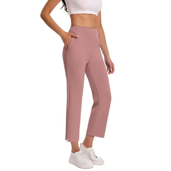 qucoqpe Womens Yoga Capri Pants High Waist Capri Leggings with Pockets Wide Leg Crop Exercise Workout Summer Pants