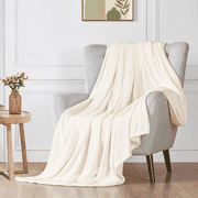 Queen Size Blanket for Bed, 90x90inch Super Cozy Soft Bed Blanket for Sleep Snap, Lightweight Reversible Blankets and Cozy Throws for Bedroom Office Travel Camping, Beige