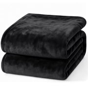 Bed Blanket Queen Size, Lightweight Cozy Blanket for Bed, Soft & Warm Blankets and Throws, All-Season Home Decor Gift for Men & Women, Black