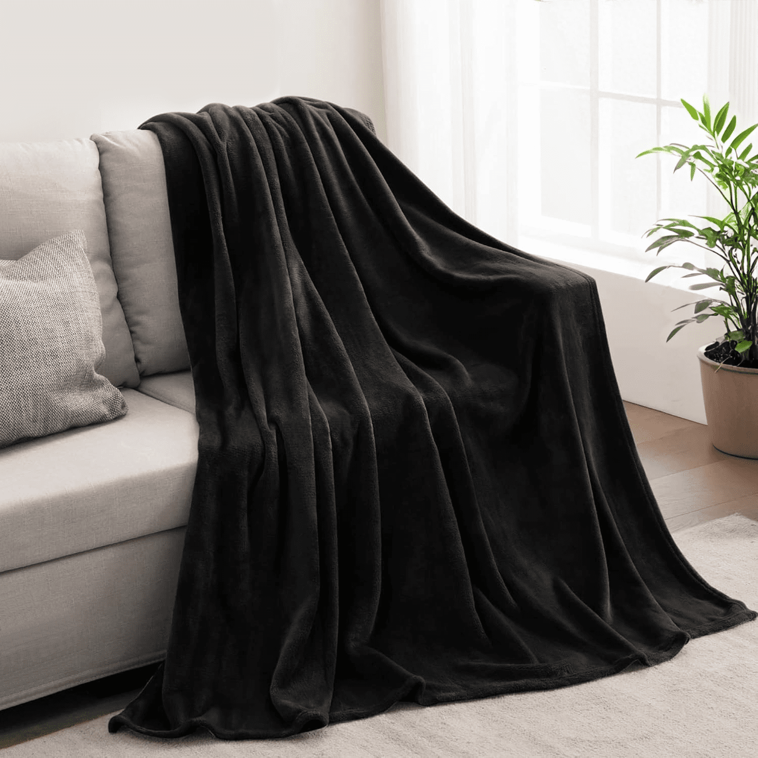 Queen Size Blanket for Bed, 90x90inch Super Cozy Soft Bed Blanket for ...