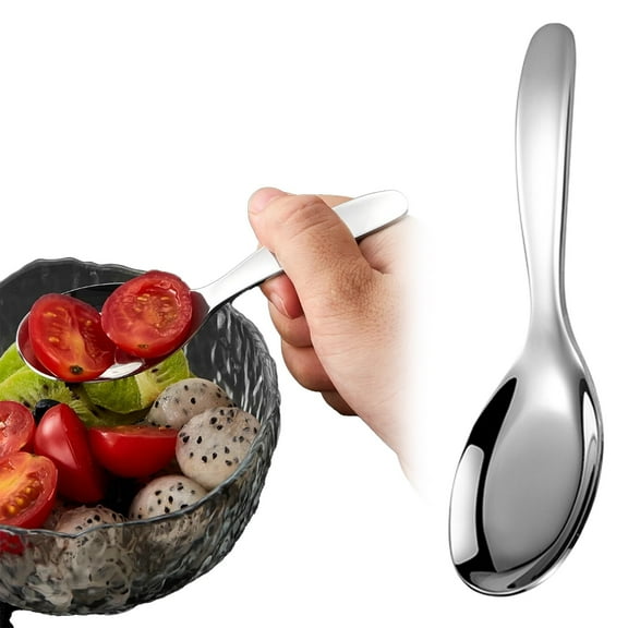 quenelle spoon Stainless Flat Bottom Spoon and Fork Set with Thickened Short Handle Portable Cutlery Set with Case
