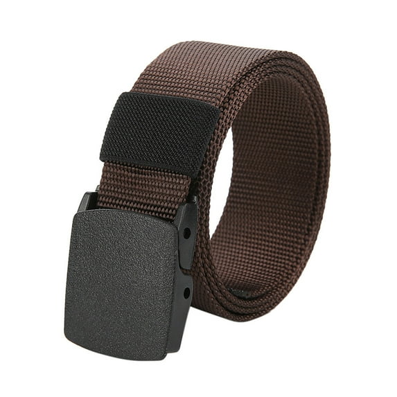 quick draw belt clip buckle belt mens belt nylon waist metal- long check canvas belt