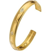 quick.simple.easy SEQ Hypoallergenic Zircon Diamond 18K Gold Plated Women Fashion Jewelry Bracelet Bangle, Waterproof with free jewelry box