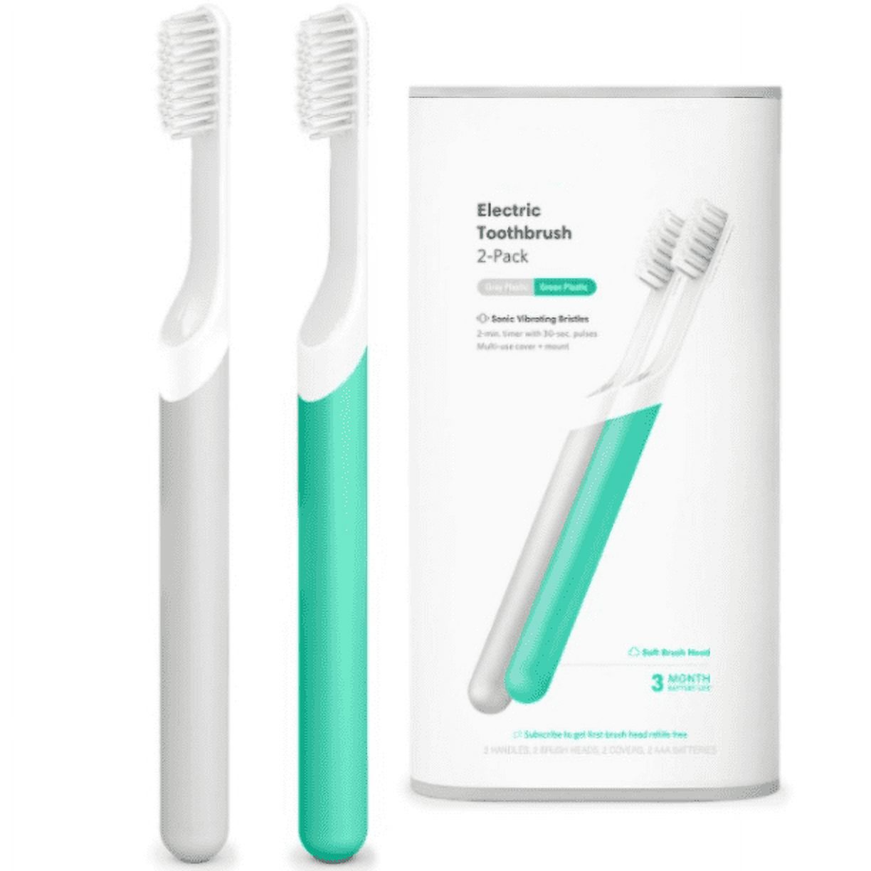 quip Electric Toothbrush, BuiltIn Timer + Travel Case, Slate Metal