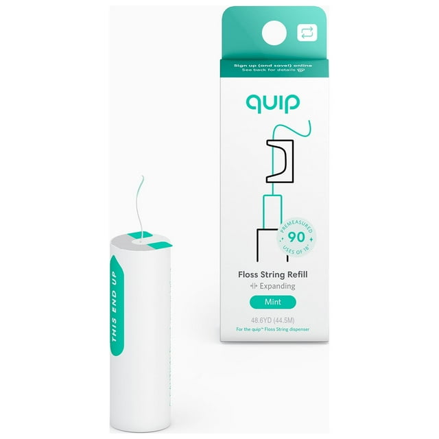quip Floss String Refill Spool, 3Month Floss Supply, Mint
