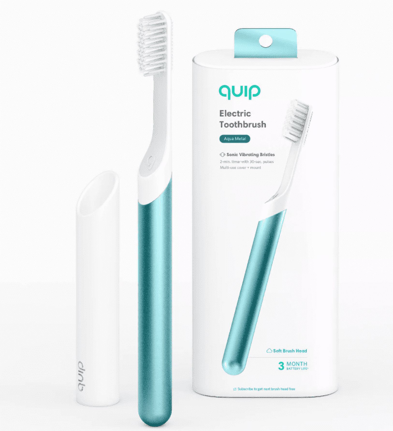 quip Metal Electric Toothbrush Starter Kit 2Minute Timer + Travel