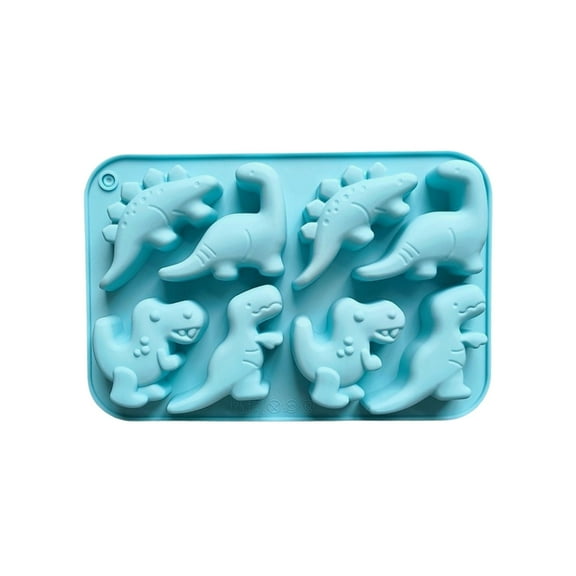 qun9652,Dinosaur Molds Silicone Cookies Molds Cute Animal Molds for Carton Dino Chocolate Candy Dessert Mousse Pastry Cupcake Topper Decorating Handmade Soap Crayons D 18.7x12.5x2.2cm