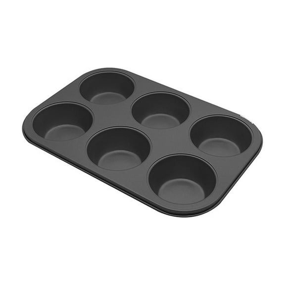 qun9652,Nonstick Muffin Pan Carbon Steel Cupcake Pan Easy to Clean for Making Muffins or Cupcakes 13.19x8.86in Black 6 cup