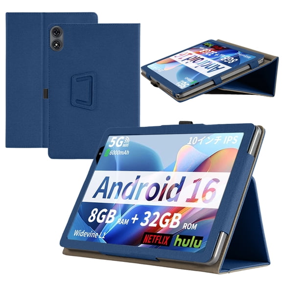 For qunyiCO D11 / PUTECCH D11 / FITIFUN M10 / Tedupee 10-inch Tablet Case Premium PU Cover Lightweight and Portable Built-in Stand and Pen Slot Design With Wrist Strap