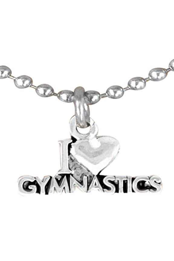 "I Love Gymnastics" Necklace, Adjustable, Hypoallergenic, Nickel, Lead, & Cadmium Free!