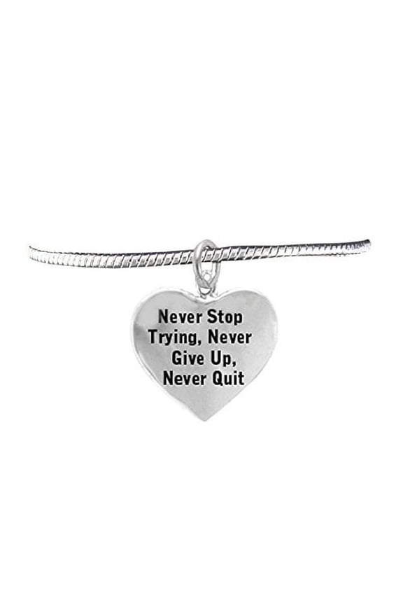 "Never Stop Trying,Never Give Up,Never Quit",Safe-Hypoallergenic,Nickel,Lead Free