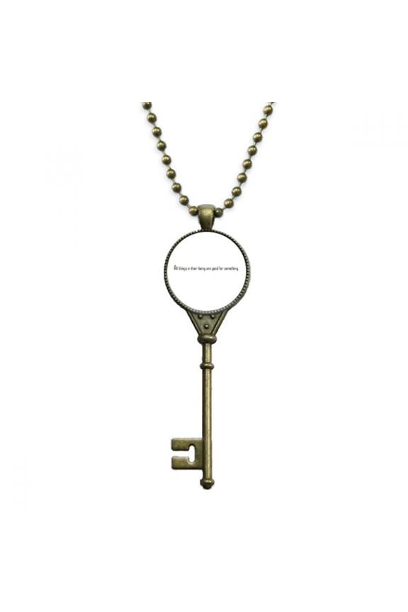 quote all things are good for something key necklace pendant tray embellished chain