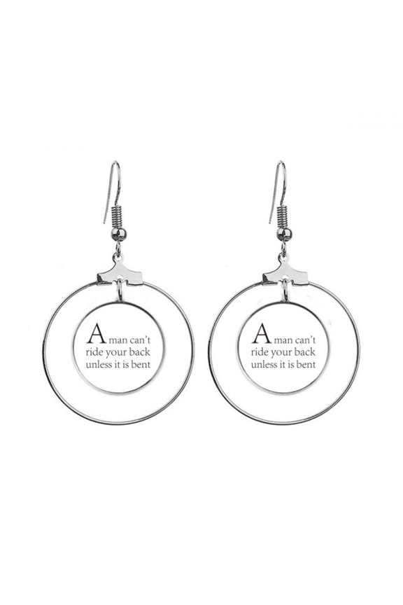 quote don't let others ride your back earrings dangle hoop jewelry drop circle