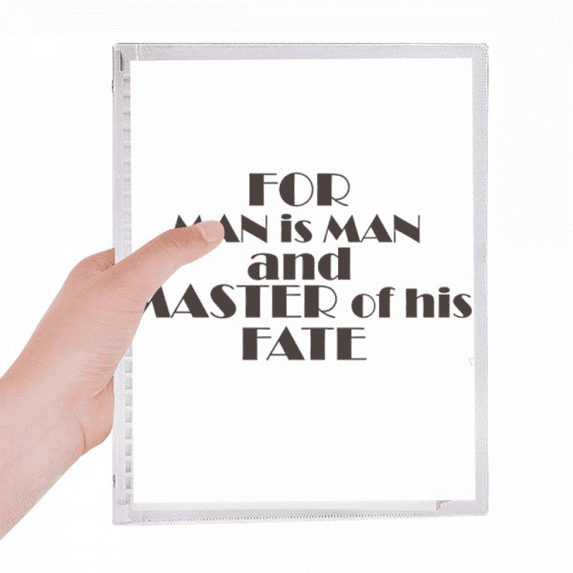 quote for man is man and master of his fate notebook loose diary refillable journal statiry