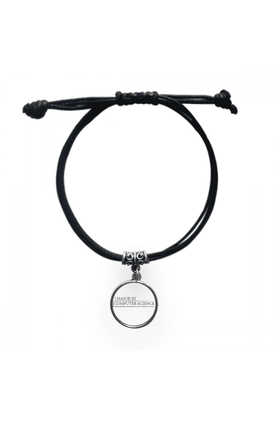 quote i major in computer science bracelet leather wristband black jewelry