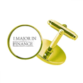 thumbnail image 1 of quote i major in finance art deco fashion studded business metal cufflinks en, 1 of 4