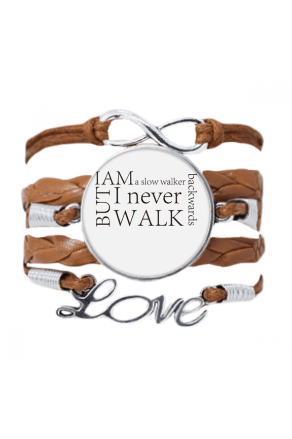 quote i never walk backwards bracelet love chain ornament wristband