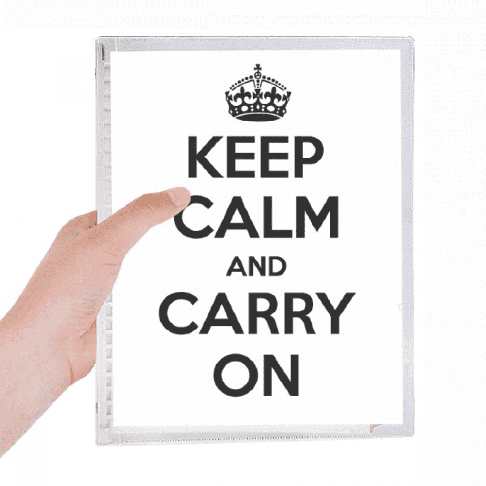 quote keep calm and carry on black notebook loose diary refillable journal statiry