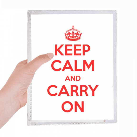 quote keep calm and carry on red notebook loose diary refillable journal statiry