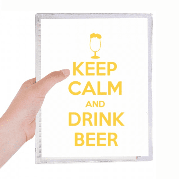 quote keep calm and drink beer yellow notebook loose diary refillable journal statiry