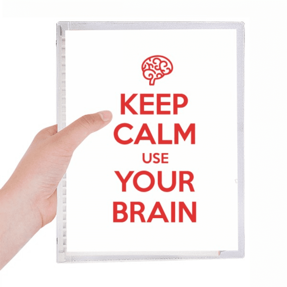 quote keep calm use your brain black notebook loose diary refillable journal statiry