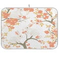 thumbnail image 1 of qxltty Cute Rabbits on Orange Flowers Kitchen Drying Mat Extremely Absorbent Microfiber Dish Mats for Plates Cutlery Pots and Pans 18×24in, 1 of 8