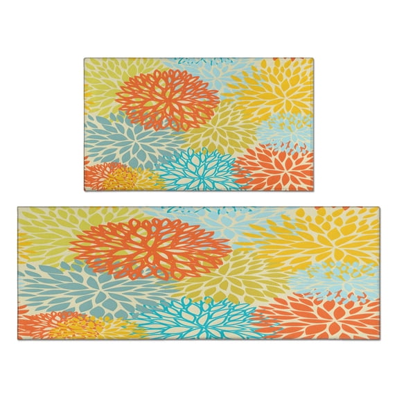 qynspngs Dahlia Floral Carpets Kitchen Floor Carpets