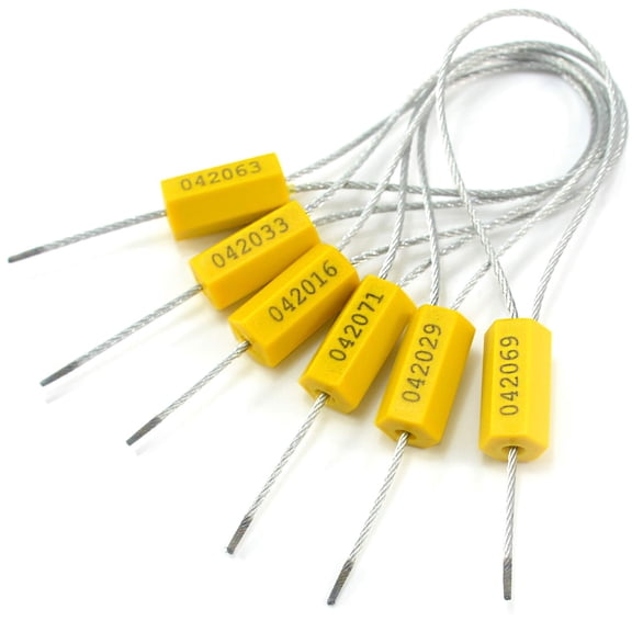 (r) 100 Steel Cable Seals - Metal Security For Truck & Trailer Yellow 100pcs