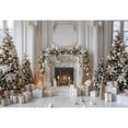 thumbnail image 1 of r Party Holiday Background Photography Floor Wood Bright Interior Gift Trees Xmas Backdrop Fireplace White, 1 of 5