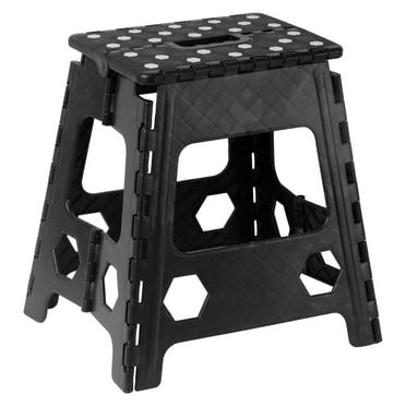 r Performance Folding Step Stool 15 Inch with Anti Slip Dots (Black)