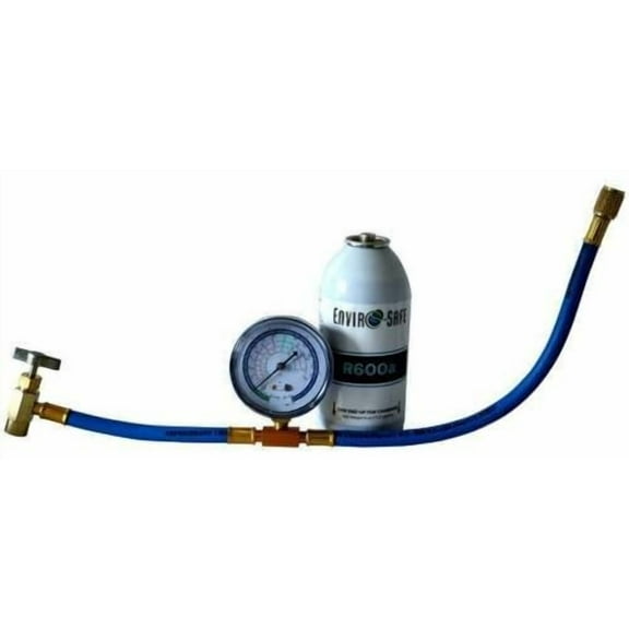 r600a, R-600a Refrigerant, Enviro-Safe R-600a 6 oz can with gauge kit #8055