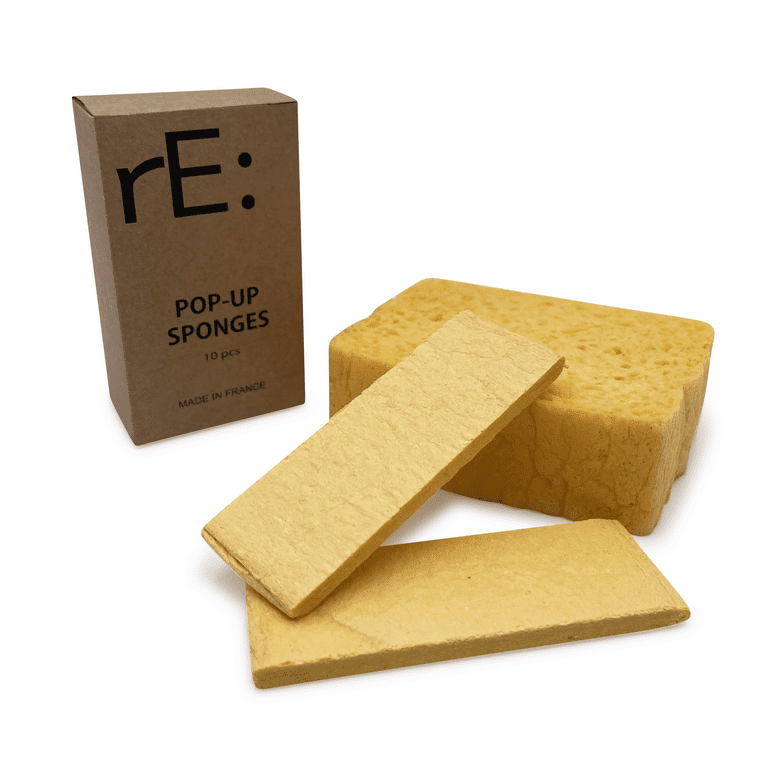 rE: Pop Up Sponges (10Pk) for dishwashing - Made from Vegetable Cellulose,  Plastic Free, Biodegradable, Eco-friendly, Yellow Sponges