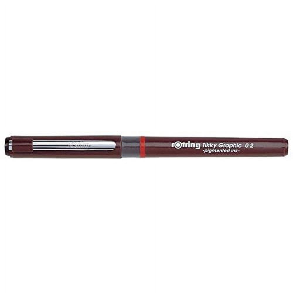 rOtring Tikky Fine Liner Fiber Tip Graphic Pen, 0.2 mm, Black Ink (1904752)  