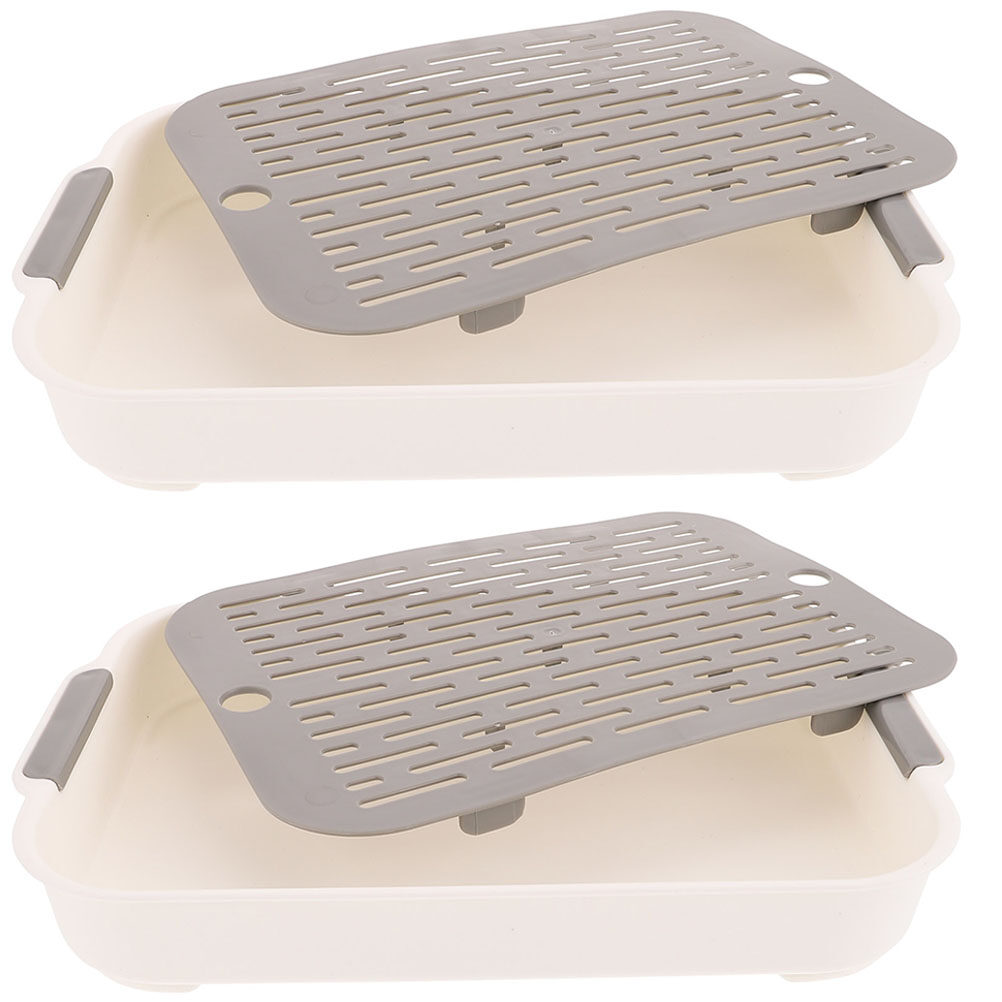 rabbit litter box 2Pcs Bunny Litter Box Hamster Toilet Square Rabbit