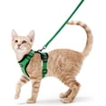 thumbnail image 1 of rabbitgoo Cat Harness and Leash for Walking, Escape Proof Soft Adjustable Vest Harnesses for Cats, Easy Control Breathable Reflective Strips Jacket, Grass Green, 1 of 8
