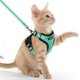 thumbnail image 1 of rabbitgoo Cat Harness and Leash for Walking, Escape Proof Soft Adjustable Vest Harnesses for Cats, Easy Control Breathable Reflective Strips Jacket, Green, 1 of 11