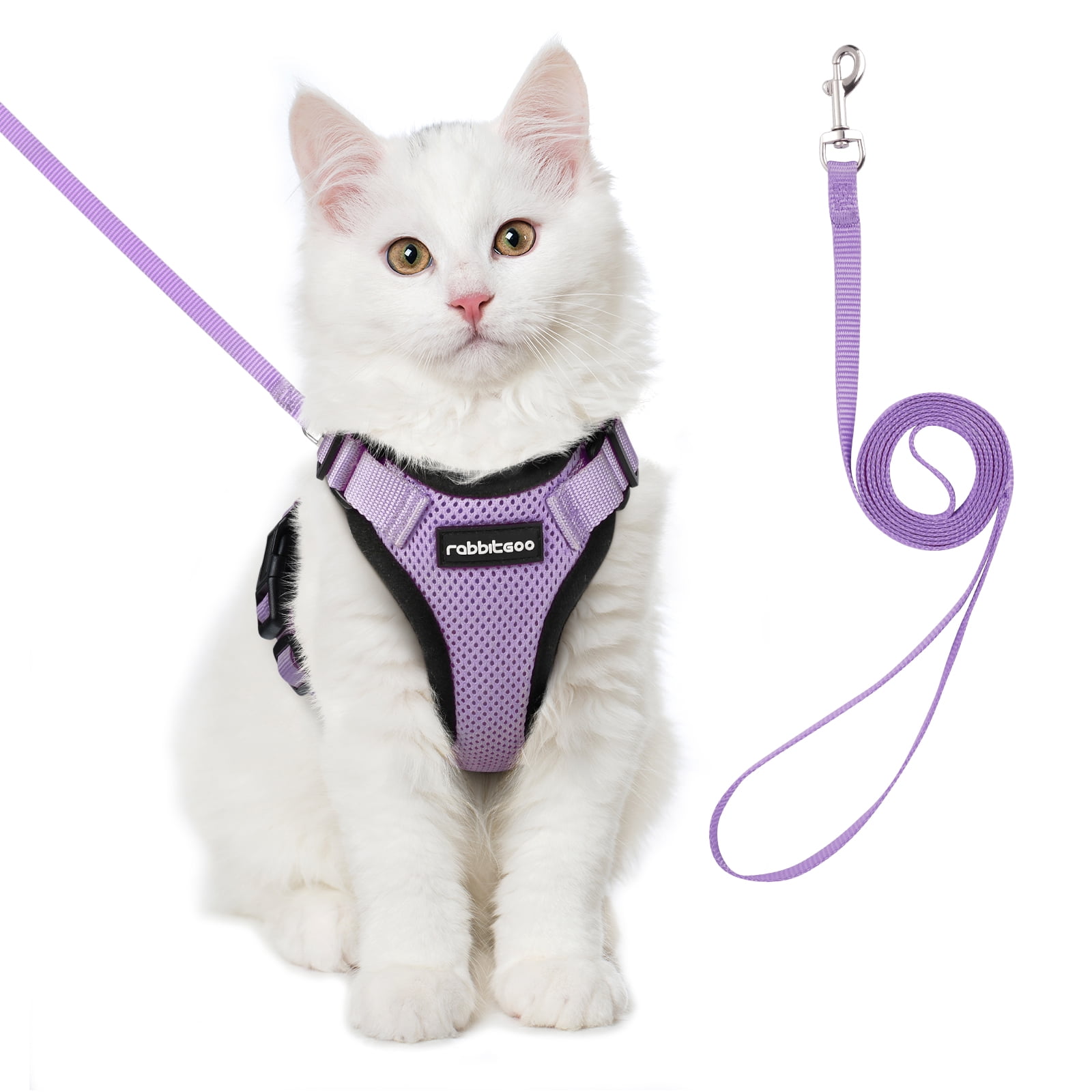 rabbitgoo Cat Harness and Leash for Walking, Escape Proof Soft Adjustable  Vest Harnesses for Cats, Easy Control Breathable Reflective Strips Jacket,  Green 