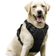 thumbnail image 1 of rabbitgoo Dog Harness, No-Pull Pet Harness with 2 Leash Clips, Adjustable Soft Padded Dog Vest, Reflective Outdoor Pet Oxford Vest with Easy Control Handle for Large Dogs, Black, 1 of 10