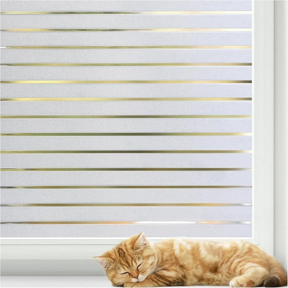 rabbitgoo Frosted Window Film Static Cling Decorative Glass Film UV Protection Window Privacy Film Non Adhesive Window Cling for Home, 17.5 x 78.7 inches