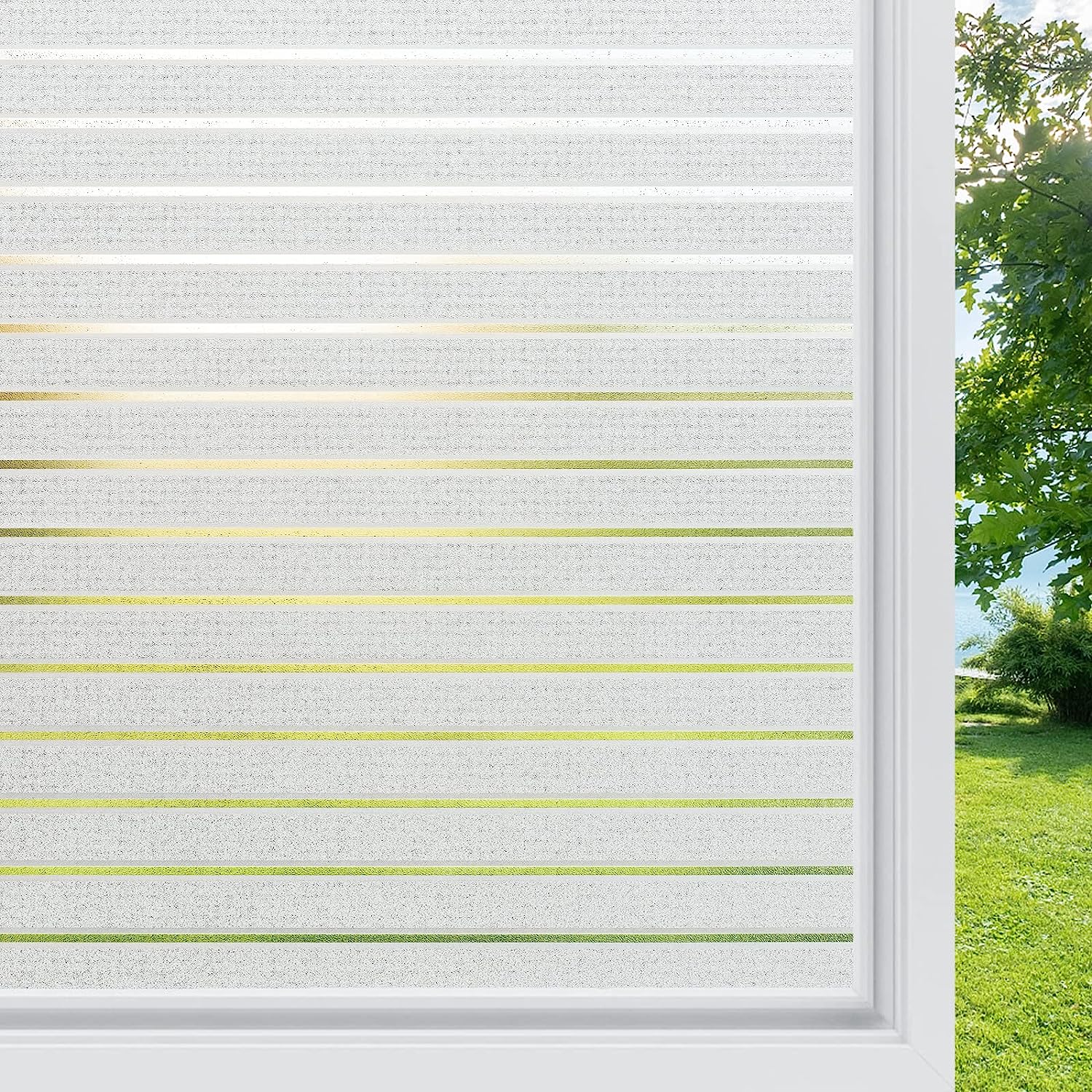 12x36 12 x 36 decorative static cling window film autumn stained
