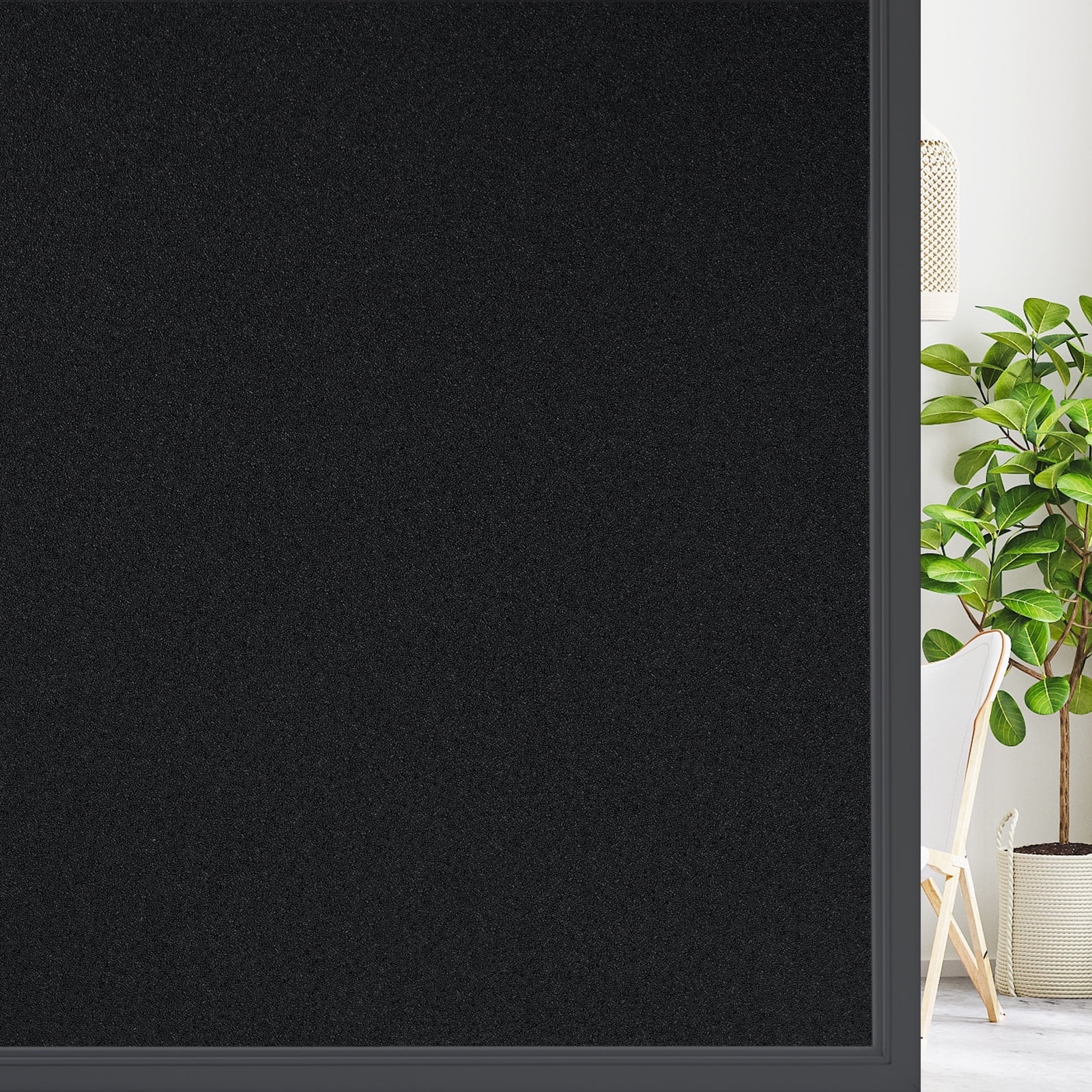 rabbitgoo Total Blackout Window Film, Privacy Frosted Sticker, Sun