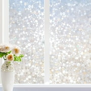 rabbitgoo Window Privacy Film, Decorative Window Clings, UV Blocking Window Coverings Static Cling Non Adhesive Door Window Stickers, 23.6 x 78 inches